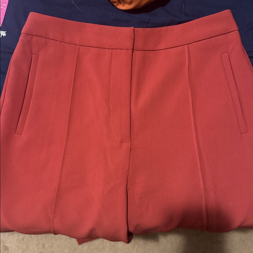 Lulu's Rust High-Waist Trousers - Picture 3 of 4